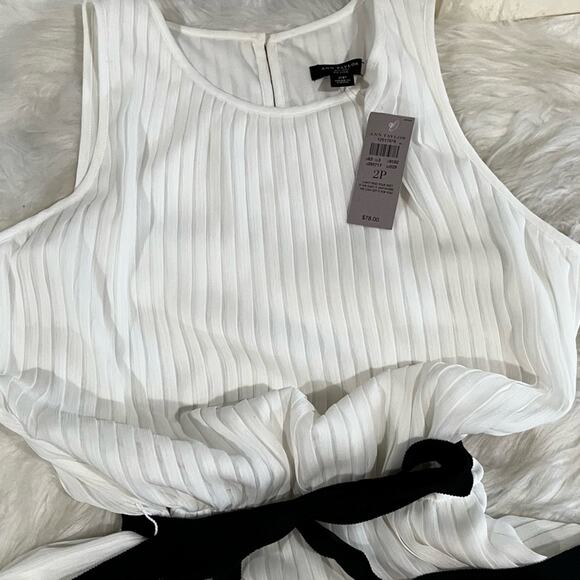 NEW Ann Taylor Belted Longline Sleeveless Pleated Peplum Layering Blouse 2P NWT - Picture 11 of 16